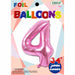 34-Inch Pink Number 4 Foil Balloon