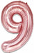 34" Rose Pink Number 9 Foil Balloon