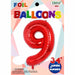 34-Inch Red Number 9 Foil Balloon