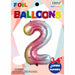 34-Inch Rainbow Number 2 Foil Balloon
