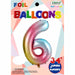 34-Inch Rainbow Number 6 Foil Balloon