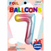 34-Inch Rainbow Number 7 Foil Balloon