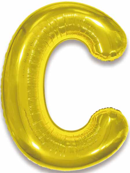 34-Inch Gold Letter C Foil Balloon
