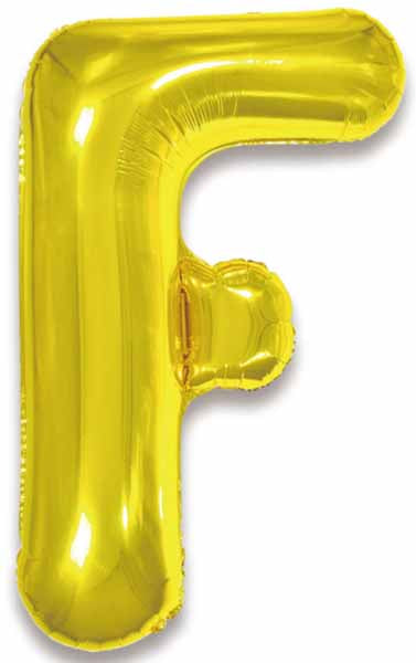 34-Inch Gold Letter F Foil Balloon