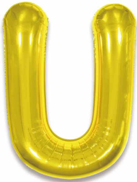 34" Gold Letter U Foil Balloon