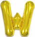 Gold Letter W Foil Balloon, 34 Inch