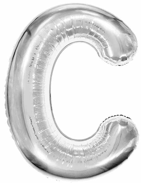 34 Inch Silver Letter C Foil Balloon