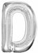 34-Inch Silver Letter D Foil Balloon
