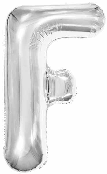 34 Inch Silver Letter F Foil Balloon