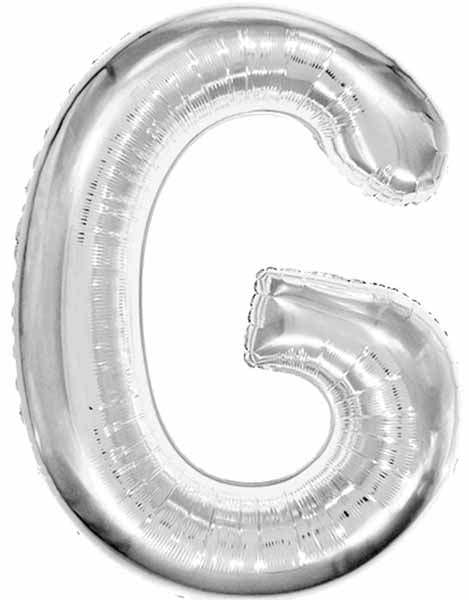 34-Inch Silver Letter G Foil Balloon
