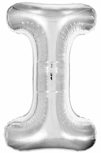 34 Inch Silver Letter I Foil Balloon
