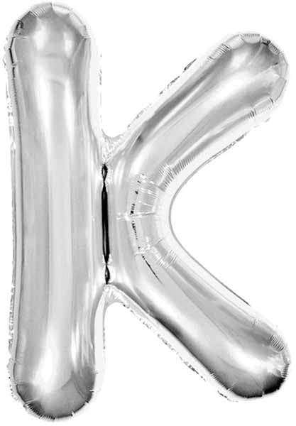 34 Inch Silver Letter K Foil Balloon