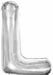 34-Inch Silver Letter L Foil Balloon