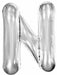 34" Silver Letter N Foil Balloon