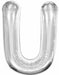 34-Inch Silver Letter U Foil Balloon