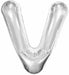 34-Inch Silver Letter V Foil Balloon