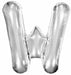 34-Inch Silver Letter W Foil Balloon