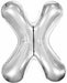 34-Inch Silver Letter X Foil Balloon
