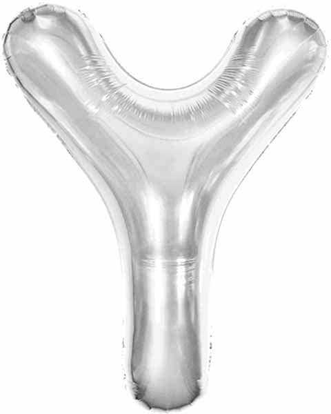 34-Inch Silver Letter Y Foil Balloon