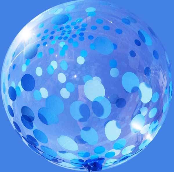 18-Inch Clear Bubble Balloon with Blue Dots