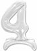 26-Inch Silver Stand-Up Number 4 Balloon