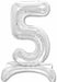 26-Inch Silver Stand-Up Number 5 Balloon