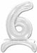 26-Inch Silver Stand Up Number 6 Balloon