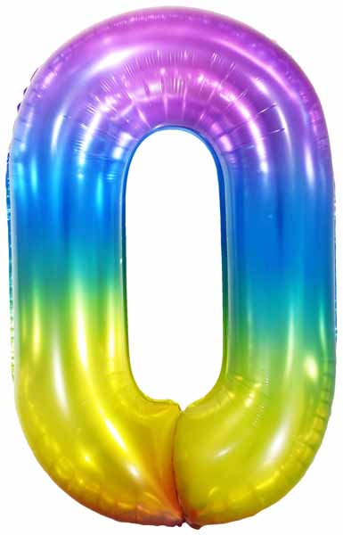 34" Jelly Rainbow Number 0 Balloon