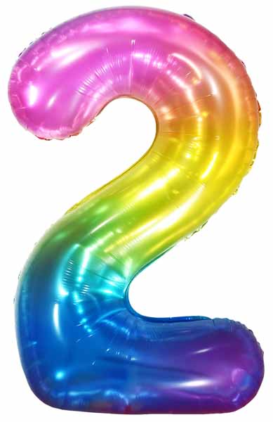 34-Inch Jelly Rainbow Number 2 Balloon