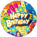 Happy Birthday Party Hat & Stars 18-Inch Foil Balloon