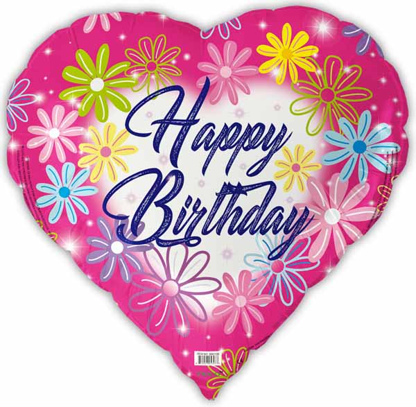Happy Birthday Heart 18-Inch Foil Balloon