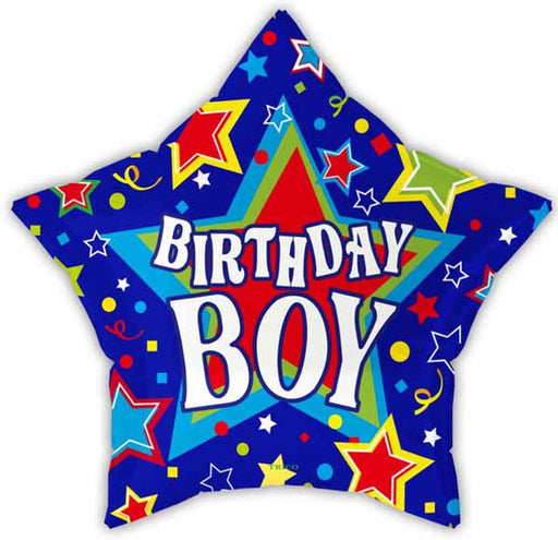 Birthday Boy 18" Star Foil Balloon (5/pk)