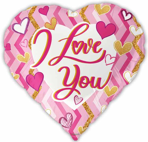 I Love You Heart Foil Balloon, 18 Inch