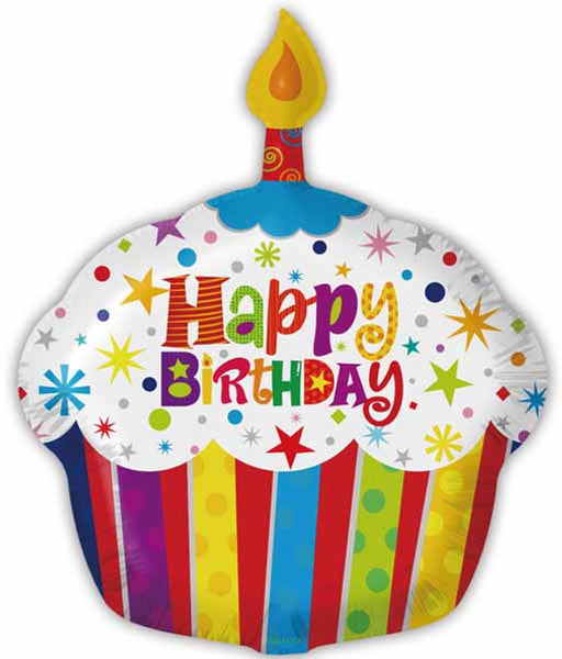 Happy Birthday Cake Shape 18" Foil Balloon (5/Pk)