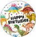 Happy Birthday Dinosaurs 18-Inch Foil Balloon