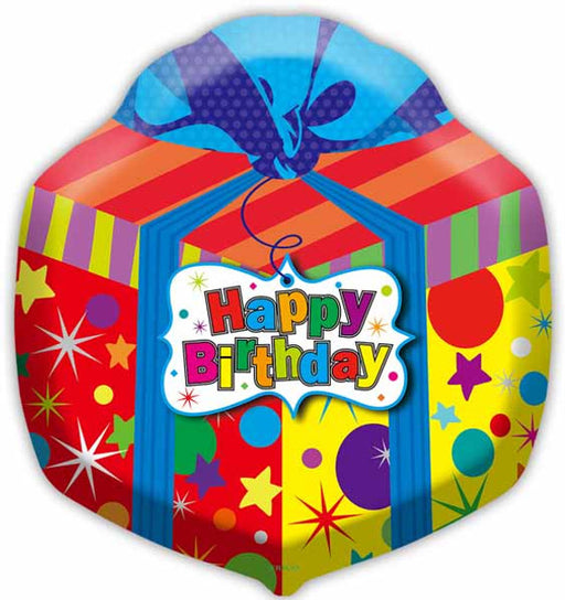 18" Happy Birthday Gift Box Foil Balloon (5/Pk)