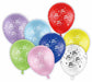 12 Inch Assorted Birthday Print Latex Balloons, 8 Pack