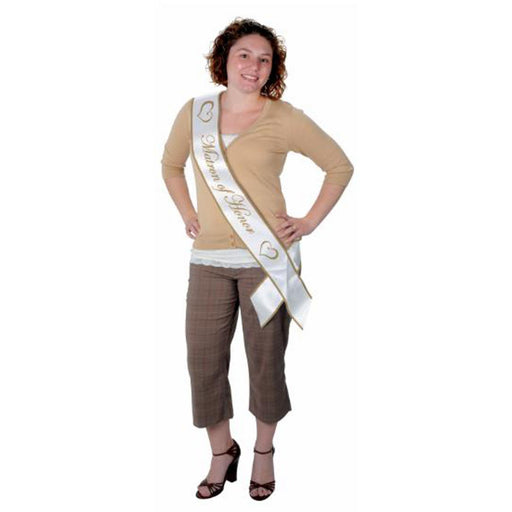 "Matron Of Honor Satin Sash - Elegant And Chic Accessory"