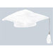 Medium White Plush Graduation Cap - 10 Inch (1 Per Package)