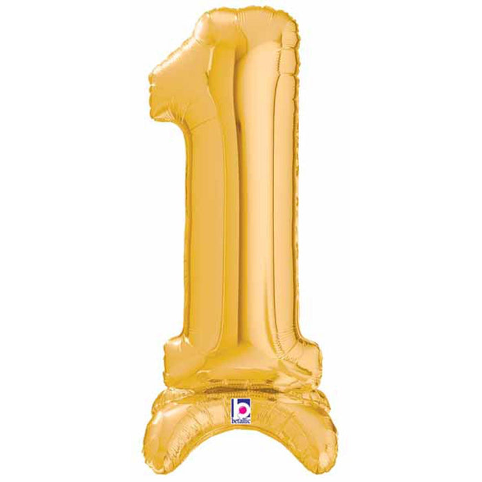 Megaloon #1 Gold 25" Stand Up Balloon Kit.