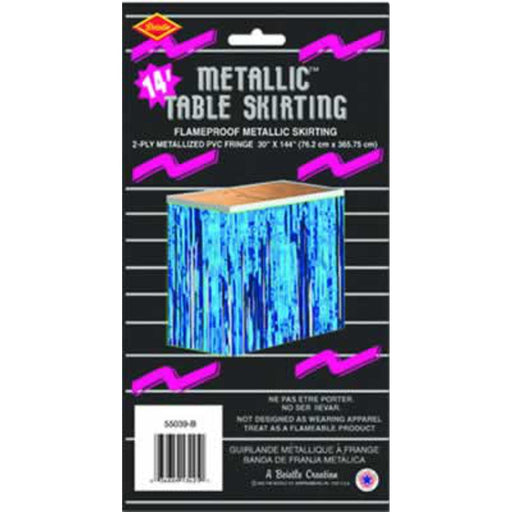"Metallic Blue Table Skirting - 30"X14'/Pkg"