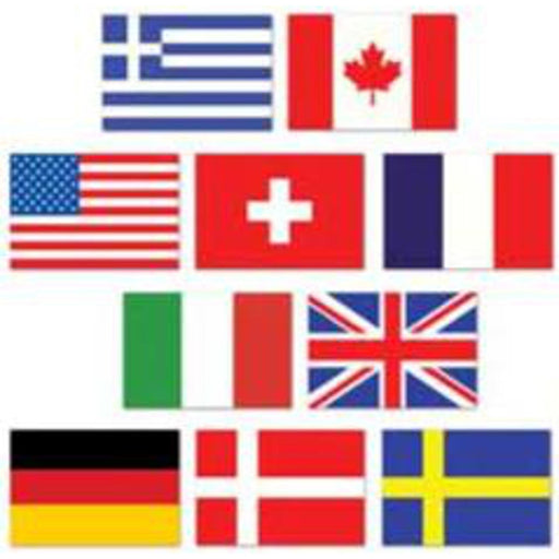 Mini International Flags (Set of 10) - 4.5" Height