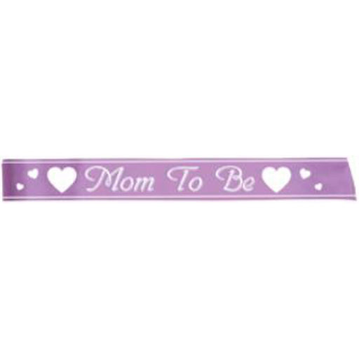 "Mom To Be Sash - Elegant White And Gold Design"