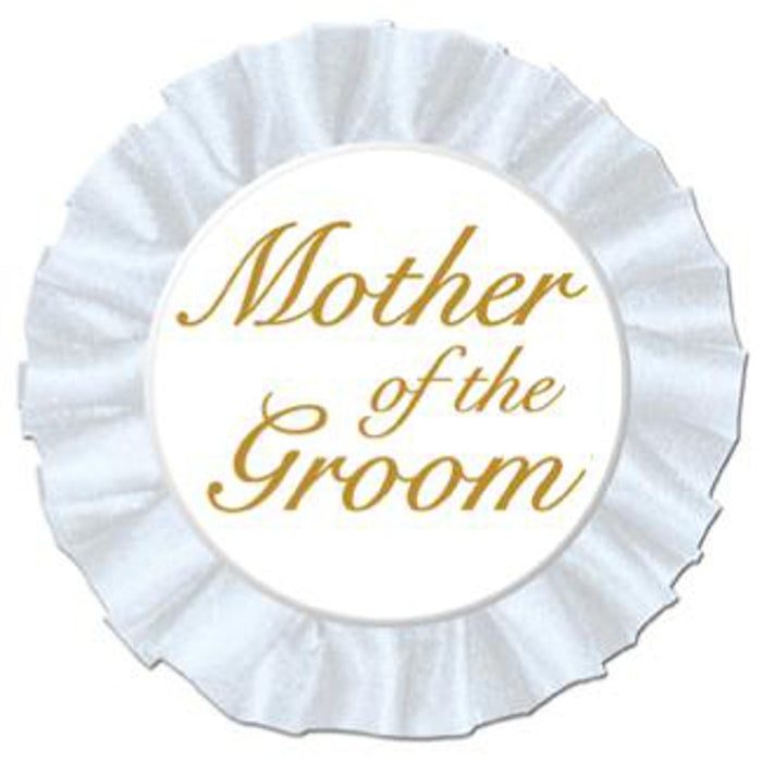 Mother Of The Groom Button With Bowtie And Gold Letters