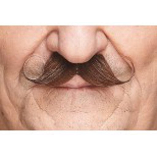Brown And White Moustache - Costume Accessory