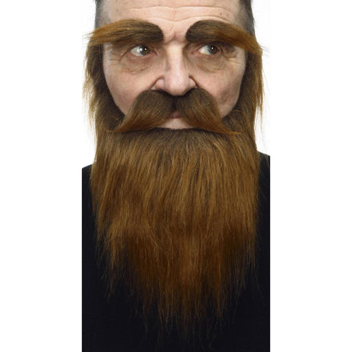 Moustache, Eyebrow & Beard Set - Medium Brown.