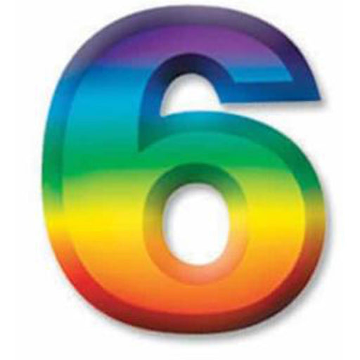 Multi-Color Plastic 3-D Number "6" Vibrant 11-Inch Party Decoration (3/Pk)