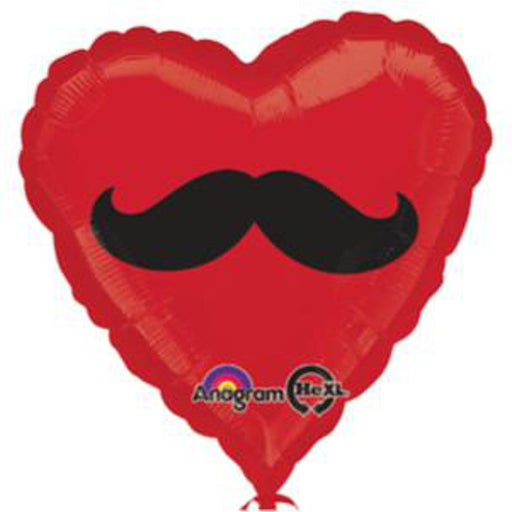 "Mustache Heart Balloon Pack - 18" Hrt Hx S40"