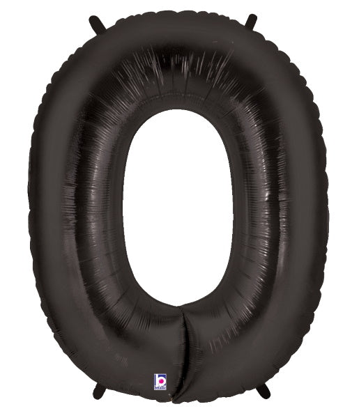 Megaloon Black Number 0 Balloon, 40 Inch