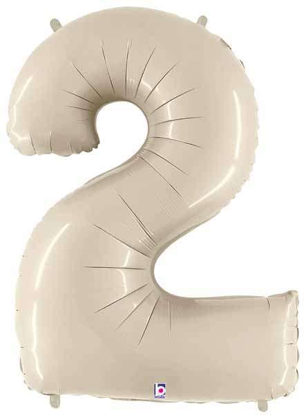 Megaloon Number 2 Balloon in White Sand, 34 Inch